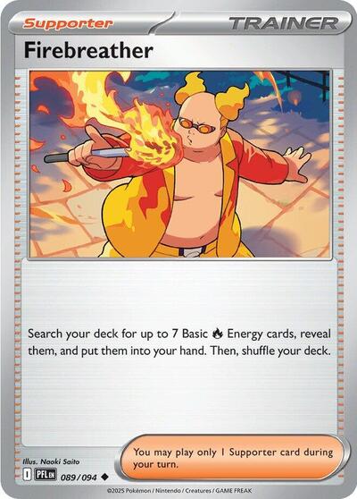 Firebreather 089 094 (PFL) #089/094 Uncommon (Near Mint) ME02: Phantasmal Flames Pokemon: 2025
