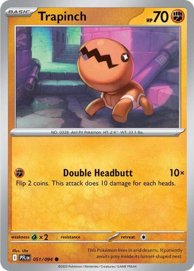 Trapinch (PFL) #051/094 Common (Near Mint) ME02: Phantasmal Flames Pokemon: 2025