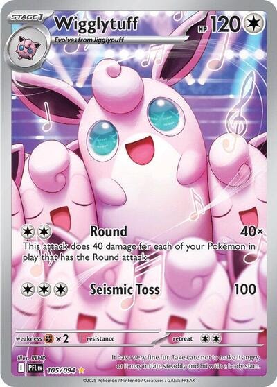 Wigglytuff - 105/094 (PFL) #105/094 Illustration Rare (Holofoil Near Mint) ME02: Phantasmal Flames Pokemon: 2025