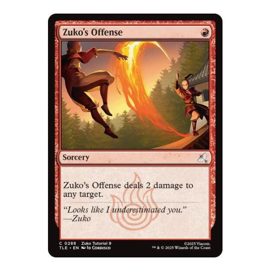 Zuko's Offense (0288) (TLE) #288 Common (Lightly Played) Avatar: The Last Airbender: Eternal-Legal Magic: The Gathering: 2025