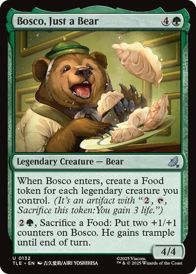Bosco Just a Bear (TLE) #132 Uncommon Avatar: The Last Airbender: Eternal-Legal Magic: The Gathering: 2025