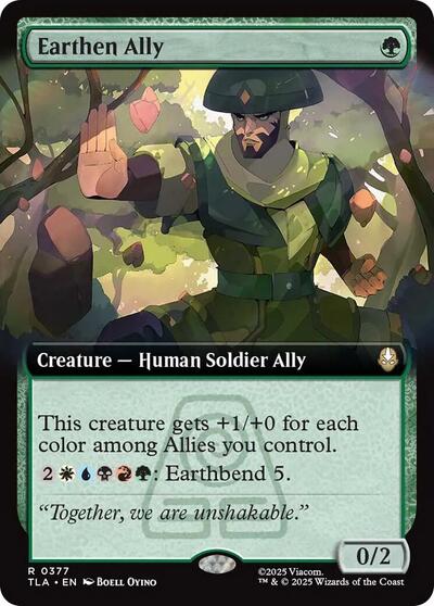 Earthen Ally Extended Art (TLA) #377 Rare (Foil Near Mint) Avatar: The Last Airbender Magic: The Gathering: 2025
