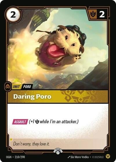 Daring Poro (OPP) #210/298 Promo (Foil Near Mint) Riftbound Organized Play Promotional Cards Riftbound: League of Legends Trading Card Game: 2025
