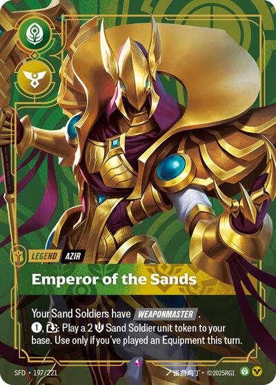 Azir - Emperor of the Sands (SFD) #197/221 Rare (Foil Near Mint) Spiritforged Riftbound: League of Legends Trading Card Game: 2026