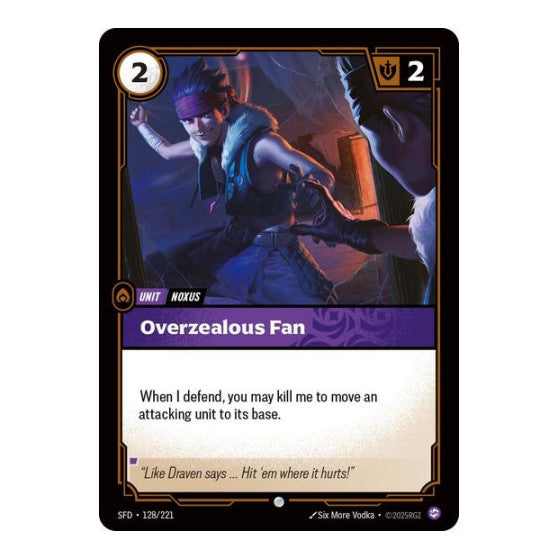 Overzealous Fan (SFD) #128/221 Common Spiritforged Riftbound: League of Legends Trading Card Game: 2026