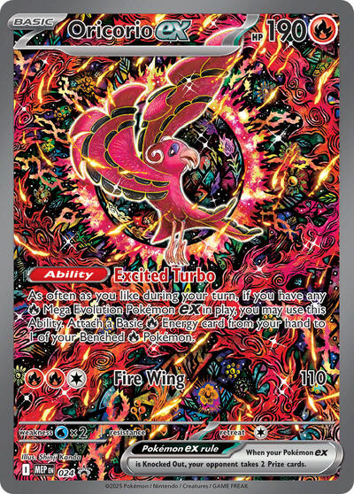 Oricorio ex - 024 (MEP) #024 Promo (Holofoil Near Mint) ME: Mega Evolution Promo Pokemon: 2025