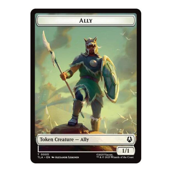 Ally (0005) // Clue (0014) Double-Sided Token (TLA) #5 // 14 Token (Foil Near Mint) Avatar: The Last Airbender Magic: The Gathering: 2025