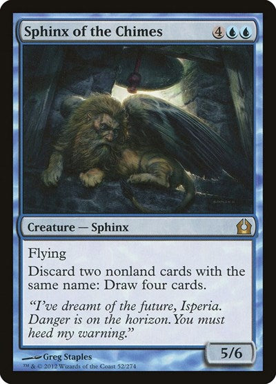 Sphinx of the Chimes (RTR) #52 Rare (Lightly Played) Return to Ravnica Magic: The Gathering: 2012