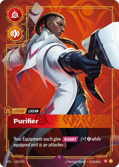 Lucian - Purifier (SFD) #183/221 Rare (Foil Near Mint) Spiritforged Riftbound: League of Legends Trading Card Game: 2026