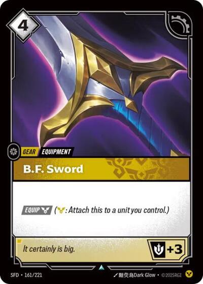 B.F. Sword (SFD) #161/221 Uncommon (Near Mint) Spiritforged Riftbound: League of Legends Trading Card Game: 2026