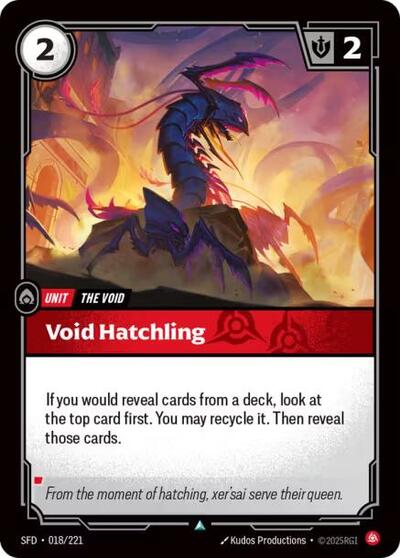 Void Hatchling (SFD) #018/221 Uncommon (Near Mint) Spiritforged Riftbound: League of Legends Trading Card Game: 2026