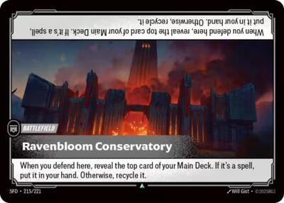 Ravenbloom Conservatory (SFD) #215/221 Uncommon Spiritforged Riftbound: League of Legends Trading Card Game: 2026