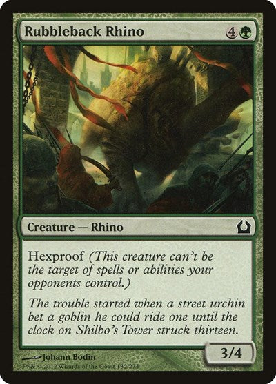 Rubbleback Rhino (RTR) #132 Common (Damaged) Return to Ravnica Magic: The Gathering: 2012