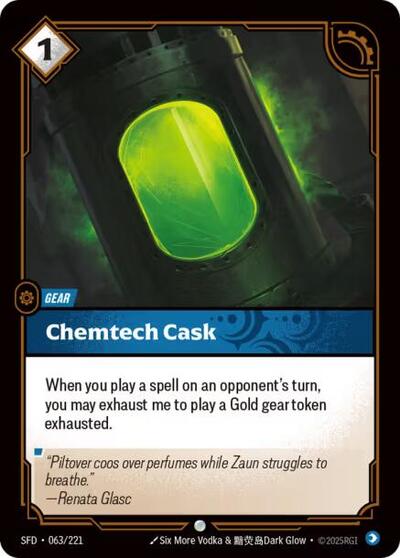 Chemtech Cask (SFD) #063/221 Common (Foil Near Mint) Spiritforged Riftbound: League of Legends Trading Card Game: 2026