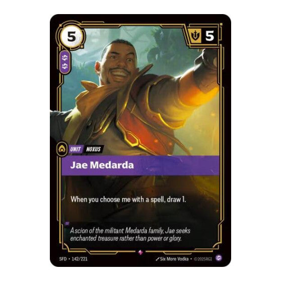 Jae Medarda (SFD) #142/221 Rare (Foil Near Mint) Spiritforged Riftbound: League of Legends Trading Card Game: 2026