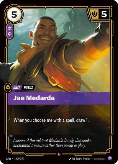 Jae Medarda (SFD) #142/221 Rare (Foil Near Mint) Spiritforged Riftbound: League of Legends Trading Card Game: 2026