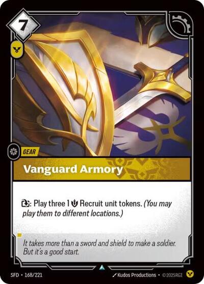Vanguard Armory (SFD) #168/221 Uncommon (Near Mint) Spiritforged Riftbound: League of Legends Trading Card Game: 2026