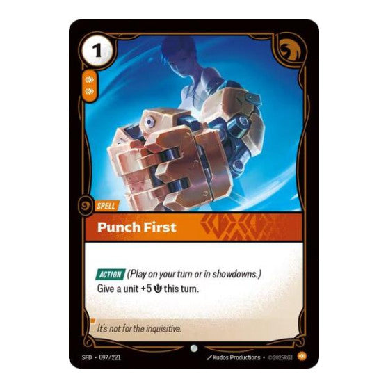 Punch First (SFD) #097/221 Common Spiritforged Riftbound: League of Legends Trading Card Game: 2026