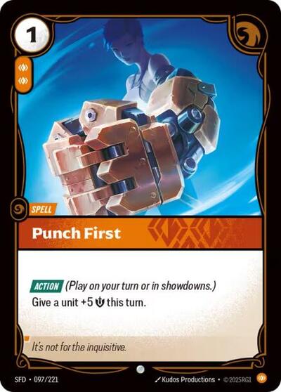 Punch First (SFD) #097/221 Common Spiritforged Riftbound: League of Legends Trading Card Game: 2026
