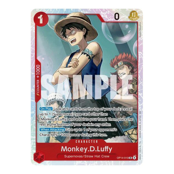 Monkey.D.Luffy - OP14-013 (OP14-EB04) #OP14-013 Super Rare (Foil Lightly Played) The Azure Sea's Seven One Piece Card Game: 2026