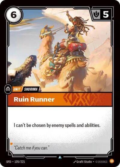 Ruin Runner (SFD) #105/221 Uncommon (Near Mint) Spiritforged Riftbound: League of Legends Trading Card Game: 2026