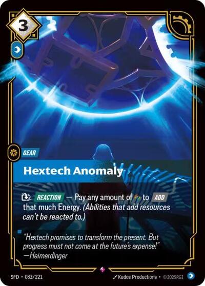 2026 Riftbound League of Legends Trading Card Game: Spiritforged (SFD) - Hextech Anomaly (#083/221, Rare) (Foil, Near Mint)