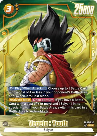 Vegeta Youth Alternate Art (FB08) #FB08-092 Super Rare (Holofoil Near Mint) Saiyan's Pride Dragon Ball Super: Fusion World: 2025