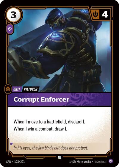 Corrupt Enforcer (SFD) #123/221 Common Spiritforged Riftbound: League of Legends Trading Card Game: 2026