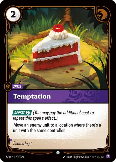 Temptation (SFD) #129/221 Common Spiritforged Riftbound: League of Legends Trading Card Game: 2026