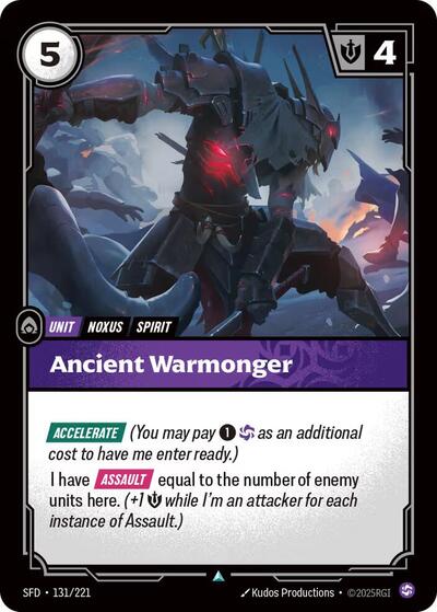 Ancient Warmonger (SFD) #131/221 Uncommon Spiritforged Riftbound: League of Legends Trading Card Game: 2026