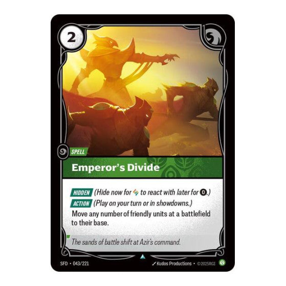 Emperor's Divide (SFD) #043/221 Uncommon (Near Mint) Spiritforged Riftbound: League of Legends Trading Card Game: 2026