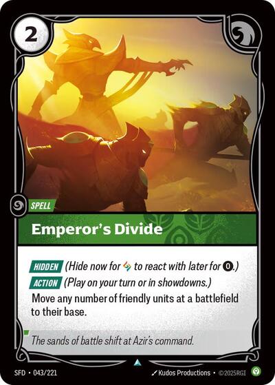 Emperor's Divide (SFD) #043/221 Uncommon (Near Mint) Spiritforged Riftbound: League of Legends Trading Card Game: 2026