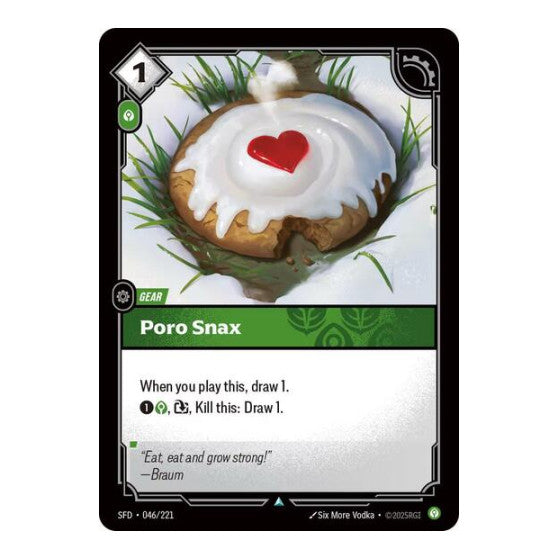 Poro Snax (SFD) #046/221 Uncommon (Near Mint) Spiritforged Riftbound: League of Legends Trading Card Game: 2026