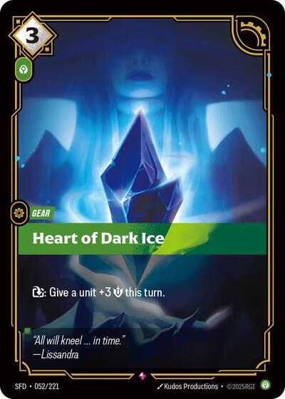 Heart of Dark Ice (SFD) #052/221 Rare (Foil Near Mint) Spiritforged Riftbound: League of Legends Trading Card Game: 2026