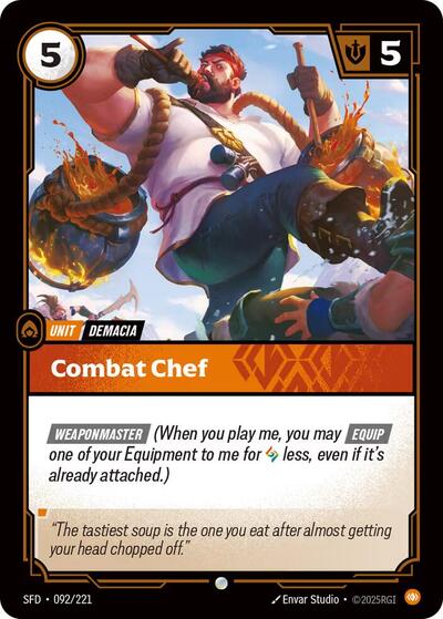 Combat Chef (SFD) #092/221 Common (Foil Near Mint) Spiritforged Riftbound: League of Legends Trading Card Game: 2026