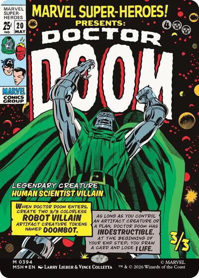 Doctor Doom Borderless 0394 (MSH) #394 Mythic Rare (Foil Near Mint) Marvel Super Heroes Magic: The Gathering: 2026