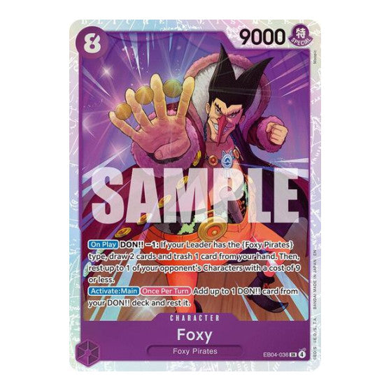Foxy (OP14-EB04) #EB04-036 Super Rare (Foil Lightly Played) The Azure Sea's Seven One Piece Card Game: 2026