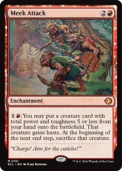 Meek Attack (ECL) #151 Mythic Rare (Near Mint) Lorwyn Eclipsed Magic: The Gathering: 2026