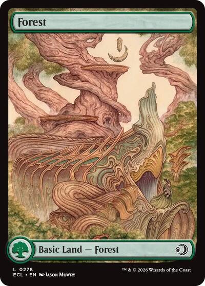 Forest 0278 (ECL) #278 Land (Lightly Played) Lorwyn Eclipsed Magic: The Gathering: 2026