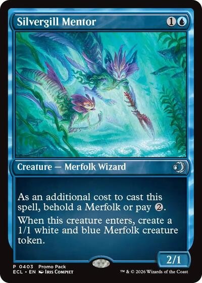 Silvergill Mentor (PPECL) #403 Promo (Lightly Played) Promo Pack: Lorwyn Eclipsed Magic: The Gathering: 2026