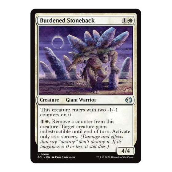 Burdened Stoneback (ECL) #8 Uncommon Lorwyn Eclipsed Magic: The Gathering: 2026