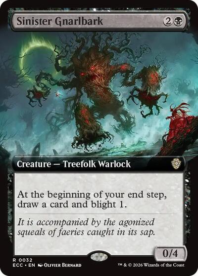 Sinister Gnarlbark Extended Art (ECC) #32 Rare (Lightly Played) Commander: Lorwyn Eclipsed Magic: The Gathering: 2026
