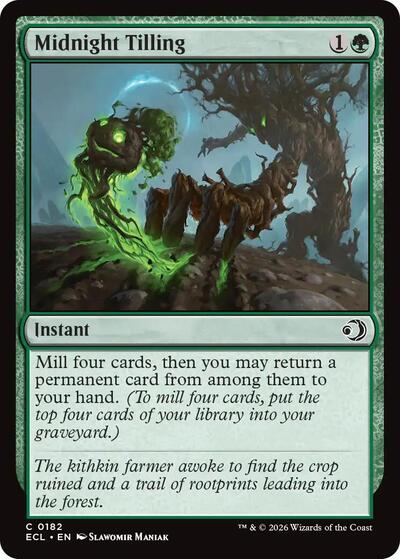 Midnight Tilling (ECL) #182 Common (Lightly Played) Lorwyn Eclipsed Magic: The Gathering: 2026