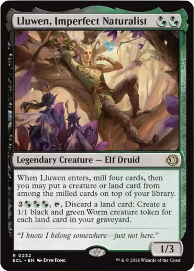 Lluwen Imperfect Naturalist (ECL) #232 Rare (Near Mint) Lorwyn Eclipsed Magic: The Gathering: 2026