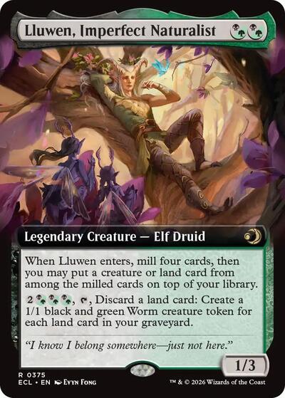 Lluwen Imperfect Naturalist Extended Art (ECL) #375 Rare (Near Mint) Lorwyn Eclipsed Magic: The Gathering: 2026