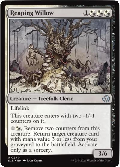 Reaping Willow (ECL) #240 Uncommon (Lightly Played) Lorwyn Eclipsed Magic: The Gathering: 2026
