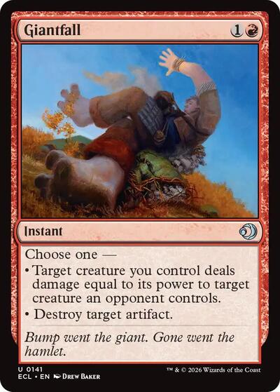 Giantfall (ECL) #141 Uncommon Lorwyn Eclipsed Magic: The Gathering: 2026