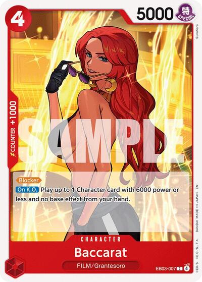Baccarat (EB-03) #EB03-007 Common (Near Mint) Extra Booster: One Piece Heroines Edition One Piece Card Game: 2026