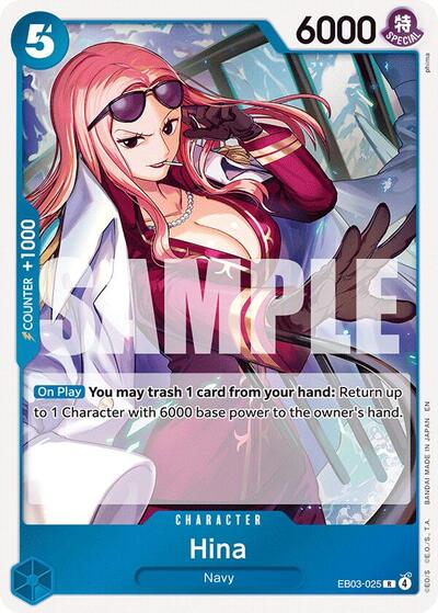 Hina (EB-03) #EB03-025 Rare (Foil Near Mint) Extra Booster: One Piece Heroines Edition One Piece Card Game: 2026