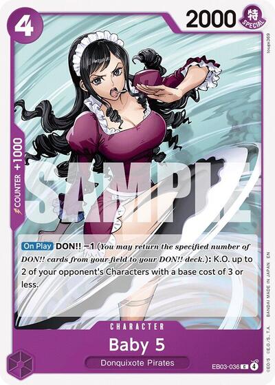 Baby 5 (EB-03) #EB03-036 Common (Near Mint) Extra Booster: One Piece Heroines Edition One Piece Card Game: 2026